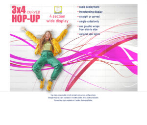 3x4 Curved Hop-Up Pop Up Stand