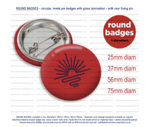 Full colour custom round badges