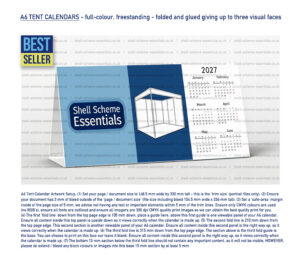 Full colour custom A6 Tent Calendars